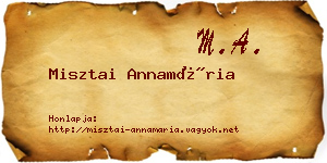 Misztai Annamária névjegykártya